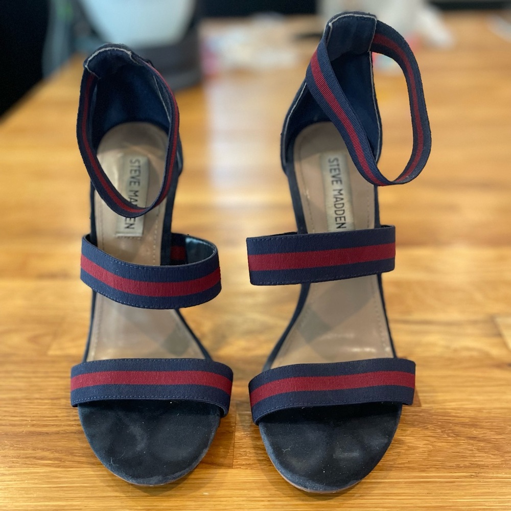 Steve Madden Suede bottoms and elastic banded stilettos